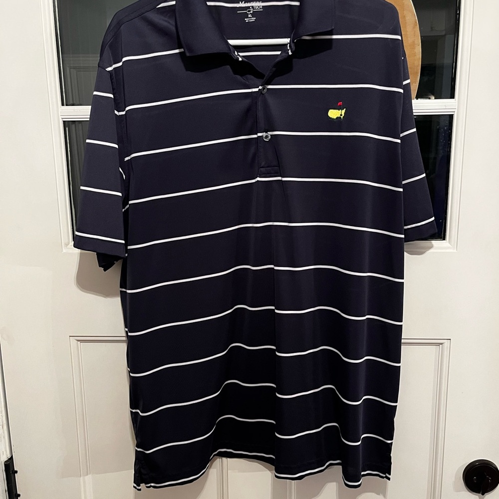 Stylish Navy Polo with White Stripes